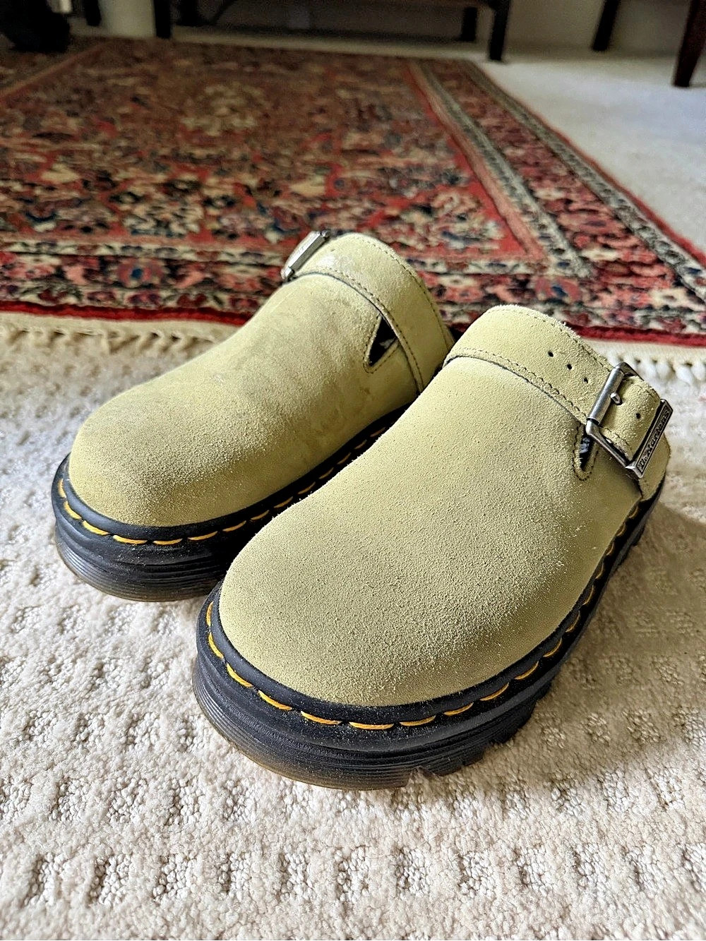 Dr. Martens Zebzag Suede Mule Mules Green US 6